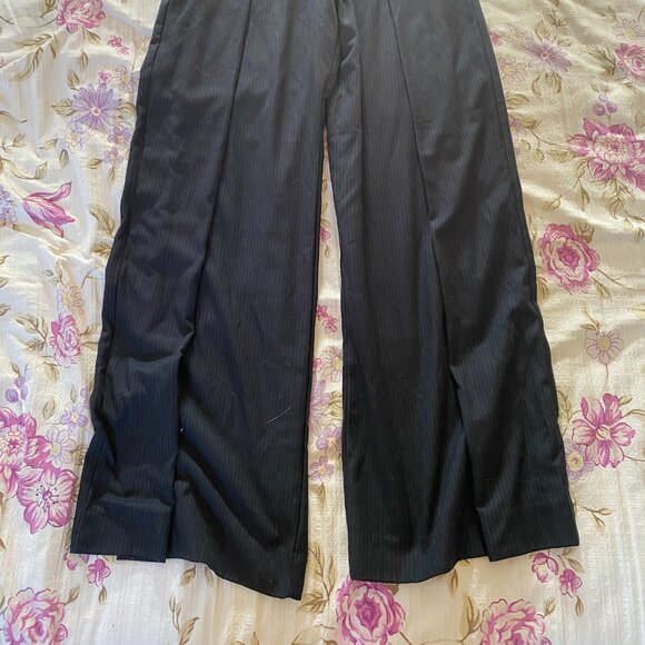 Zara Wide Leg Baggy Pinstripe Trousers - Picture 5 of 5